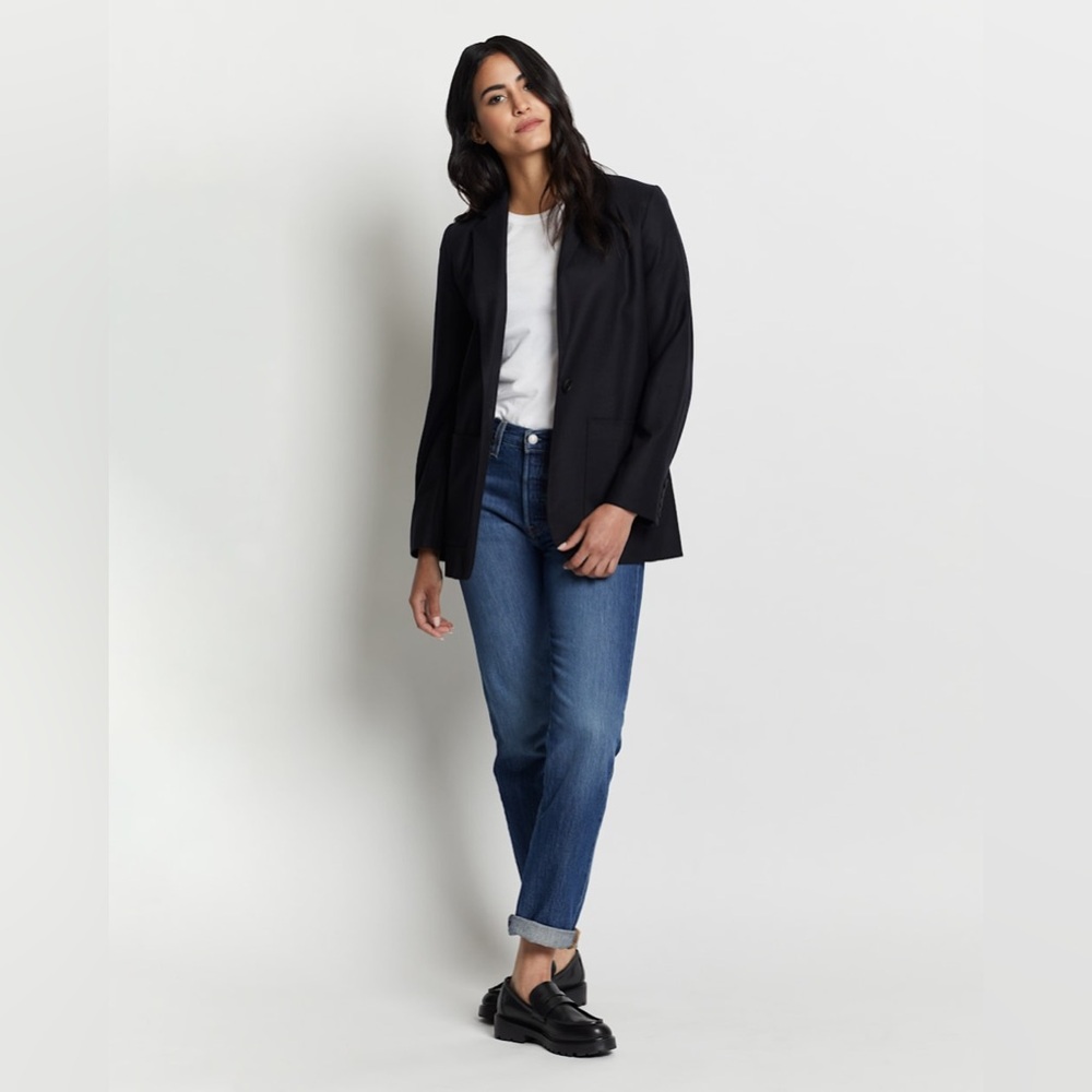 Pendleton Women's 100% Virgin Wool Black Single Button Blazer Size 16 NWT